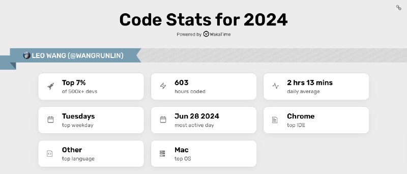 2024 的 coding 时间有点少了，日均 2 小时+